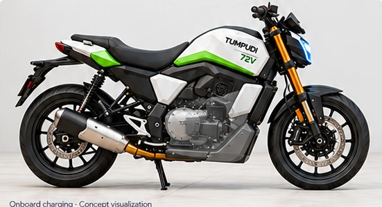 Ghosted motorcycle concept showing the onboard range extender