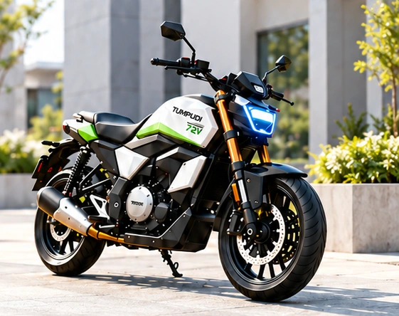 Tumpudi motorcycle concept in an urban courtyard